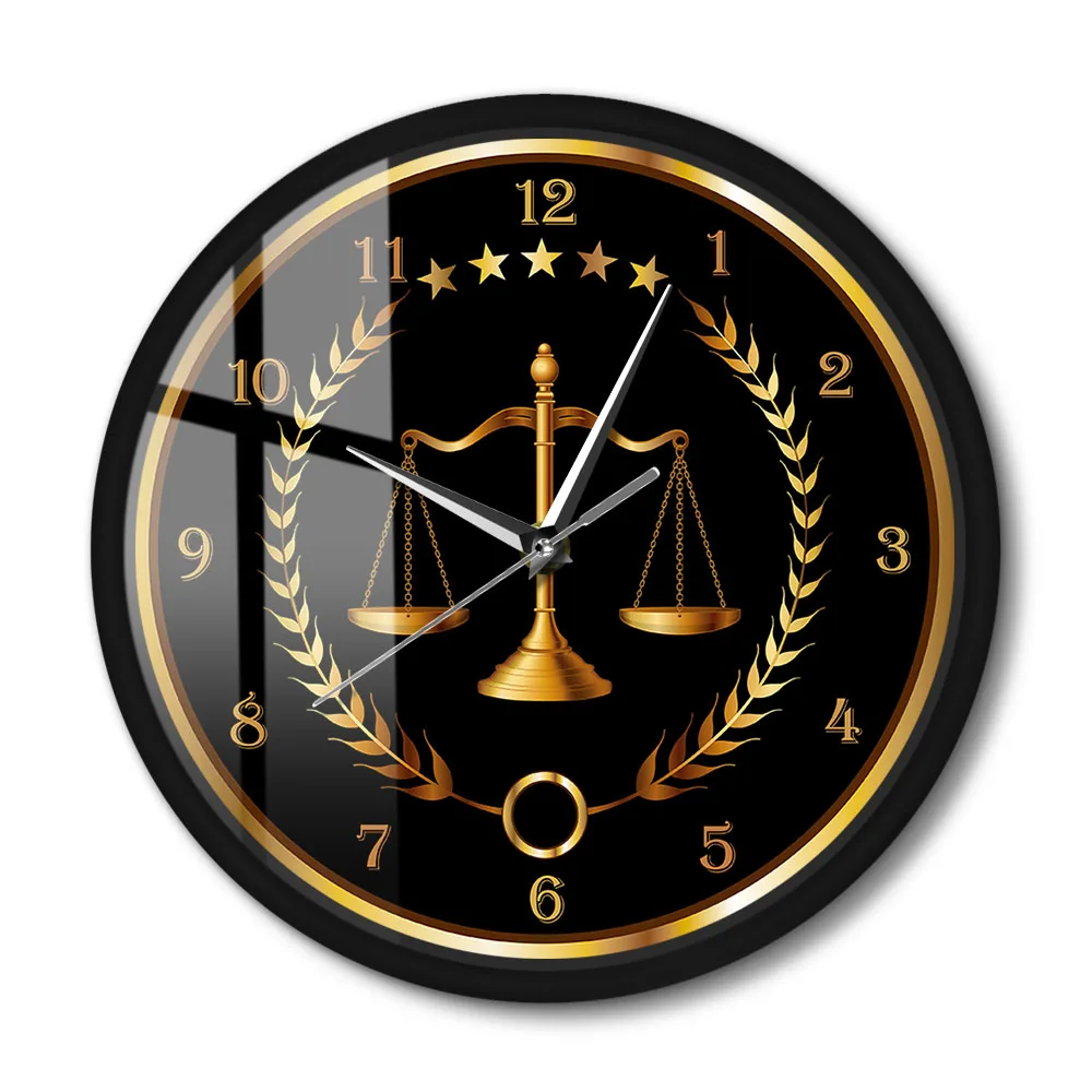 Scale of Justice Metal Frame Round Clock: A Legal Professional's ...