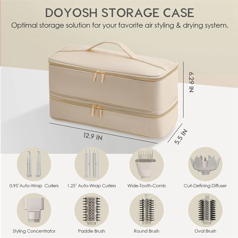 Double-Layer Travel Bag For Shark Flex Style Case Compatible With For Shark/Dyson Hair Dryer