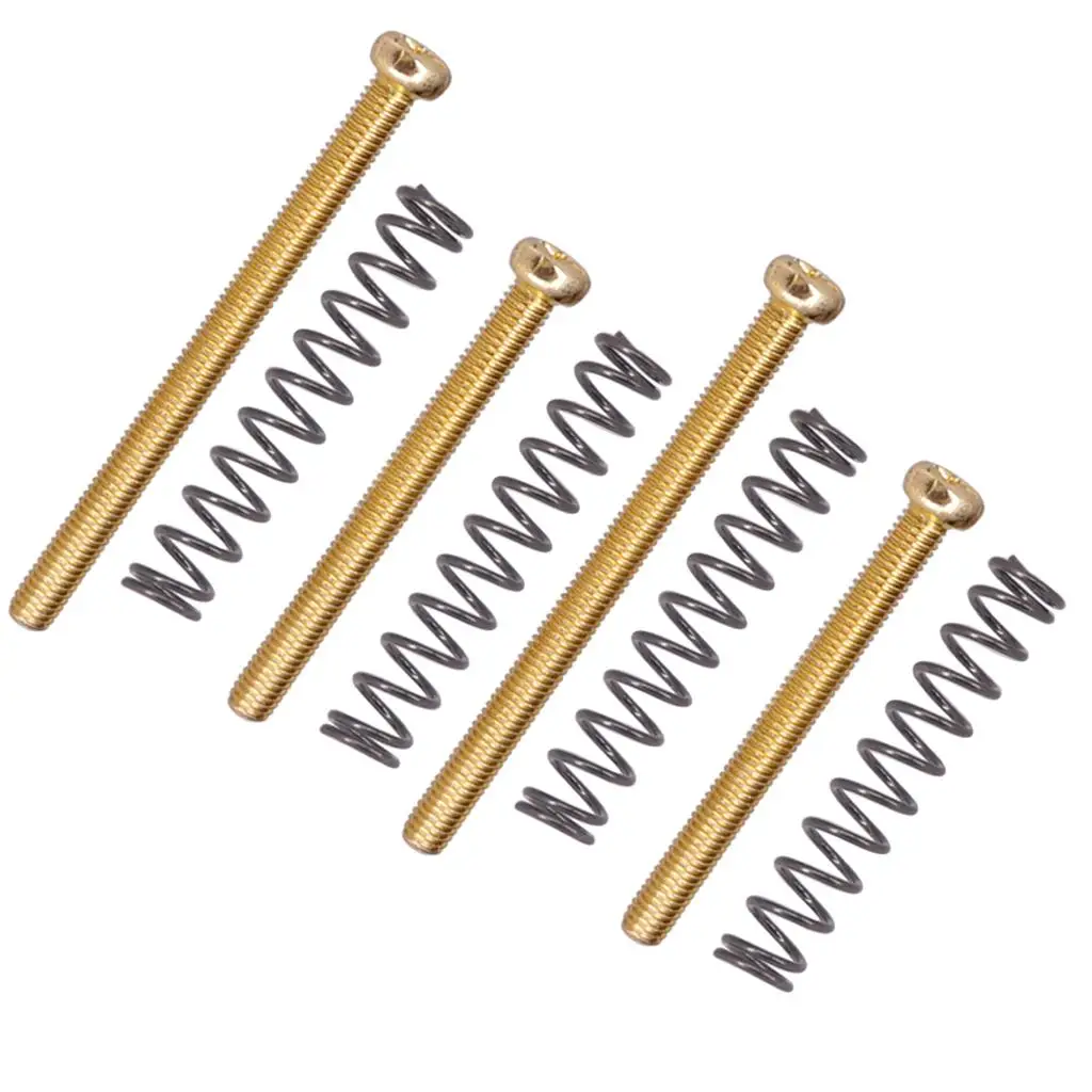 1 Set Iron Electric Bass Bridge Tailpiece Screws+Springs Musical Instrument Accessory Guitar Parts & Accessories