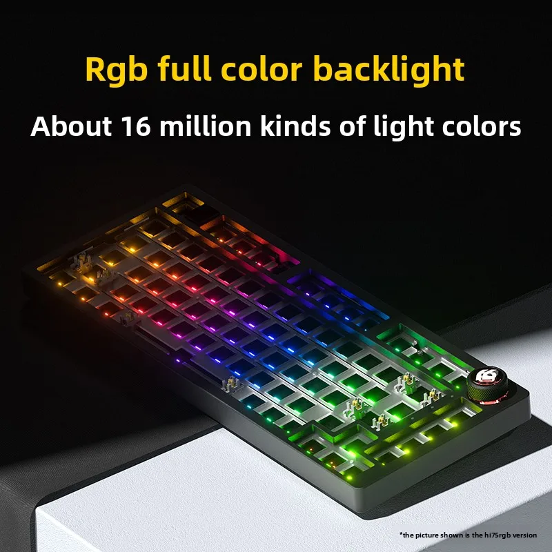 LEOBOG Hi75 알루미늄 기계식 키보드 키트 가스켓 핫스왑 75% 레이아웃 유선 RGB 노브 HiFi 사운드 커스텀 게이밍 PC 키보드