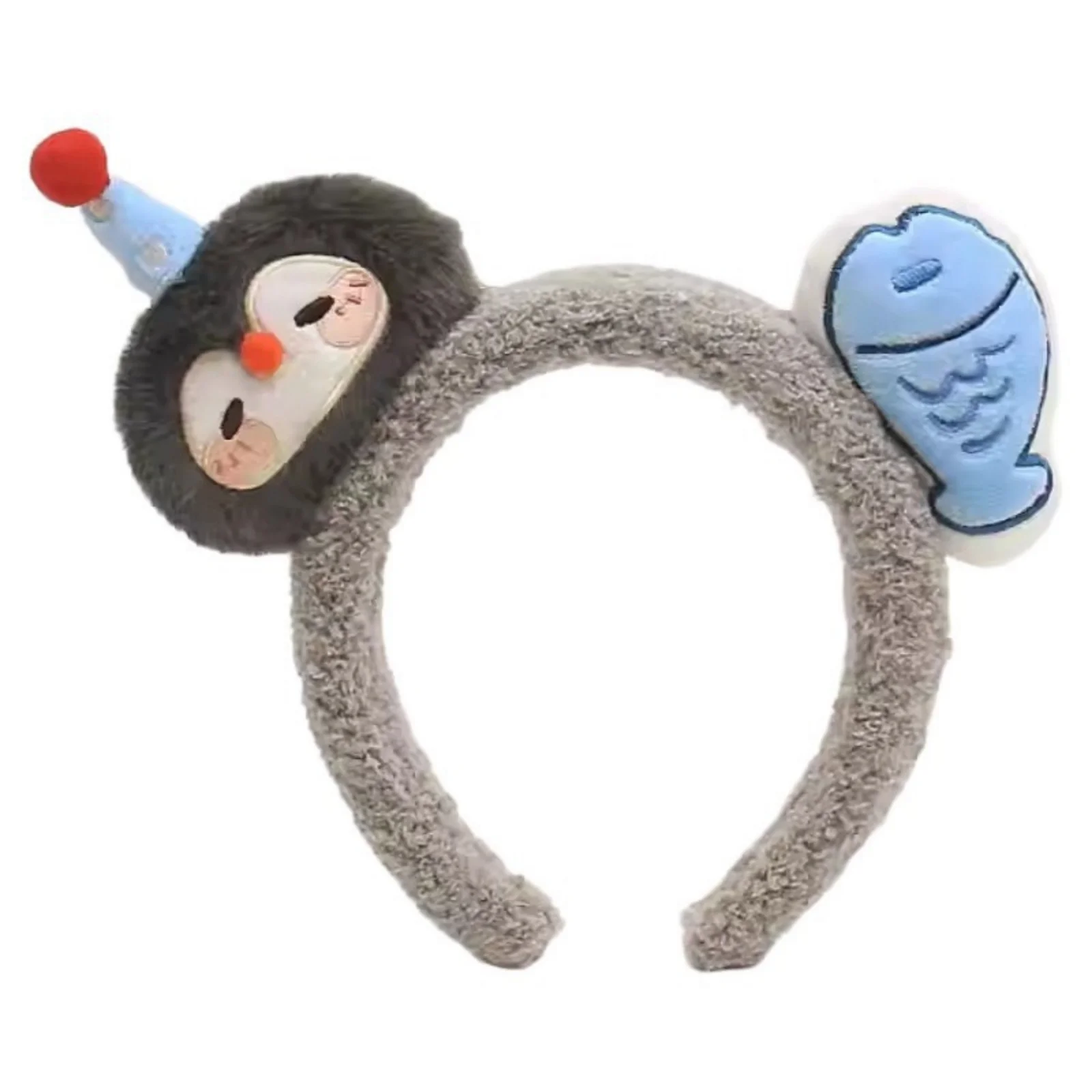 1PC  Cute Plush Headbands-Penguin&Fish Design, Soft Headwear for Women, Ideal for Daily, Party, Cosplay, Kawaii Hair Accessories