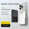 50000mAh 2-in-1 Wireless Magnetic Power Bank Built-in 4 Wires Portable External Battery With Stand Power Bank For iPhone Samsung 5