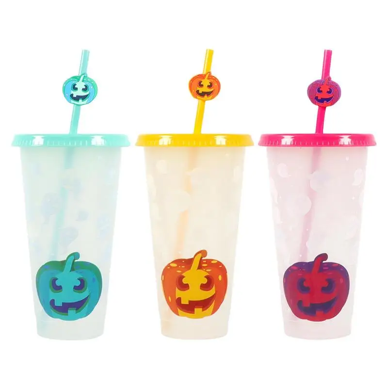 

Color Changing Water Cup 3pcs Ice Cold Drinking Cup 24oz Summer Coffee Tumblers Thick Party Cup With Lids And Straws For Kids