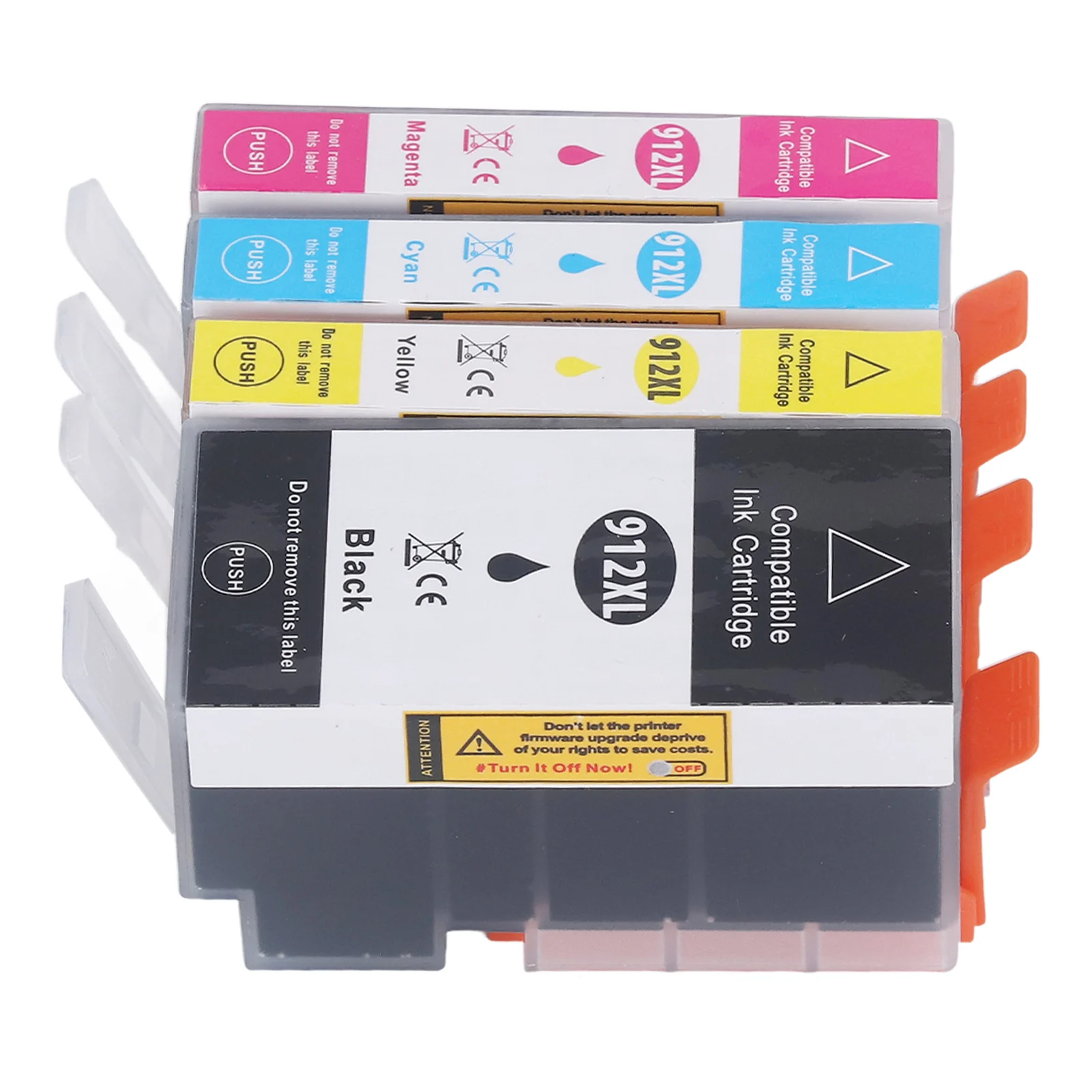 【New】4PCS Replacement Printer Ink Cartridge Printer Clear Printing BK C M Y Ink Cartridge Replacement for OfficeJet 8010