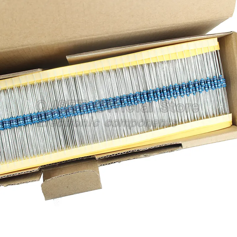 100pcs 1/4W Metal Film Resistor Element 1% 0.25W 1K 1.5K 2.2K 4.7K 10K 22K 47K 100K 470k 100 220  4K7 Ohm 5 Color Ring Resistors - Image 6