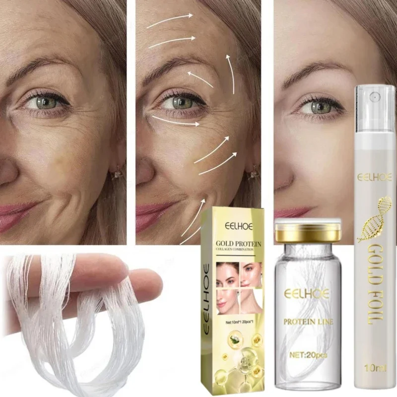 Collagen Protein Thread Instant Wrinkle Remover Serum Set Lifting Firming Soluble Absorbable Face Filler Anti-aging Skin Care facial serum collagen face serum facial essence face filler retinol face serum salicylic acid facial serum
