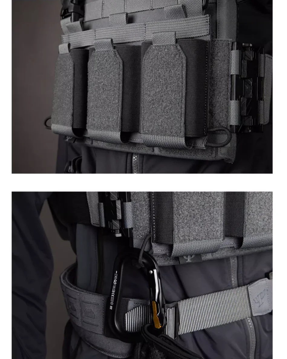Taktische Weste Quick Release Triple Elastic Mag Pouch Front Hängetaschenadapter für Weste der MPCS-Serie – Detail 5