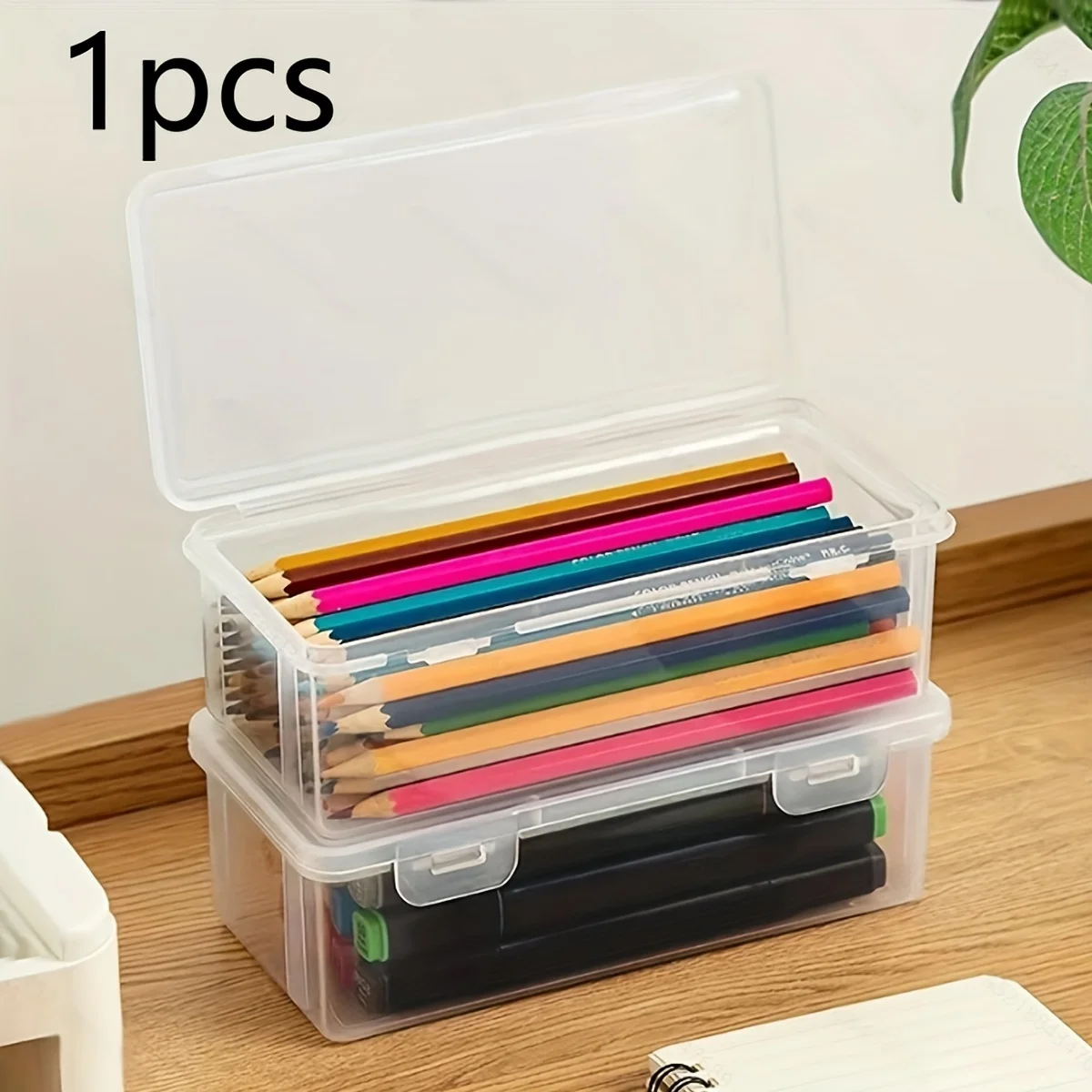 Description Picture 6 of item1/5pcs Transparent Plastic Storage Box To Store Small Items Toys Ornaments Jewelry Stickers Cards Organizer With Buckle DIYstuff