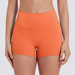 Women's Solid Color Compression Athletic Shorts - Soft, Comfortable, and Sexy for Yoga, Gym, and Jogging (Warm Coral)