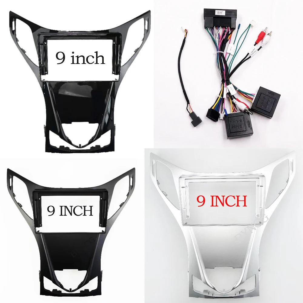 

BYNCG 2 DIN 9 inch Fasxia Car Audio Frame Car Radio Fascia,gps navigation fascia panel is suitable 2011-2012 HYUNDAI AZERA