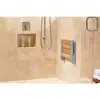 Bathroom Safety Folding Shower Seat Wall Mounted Bench Teak Wood Aluminum DN7110 4