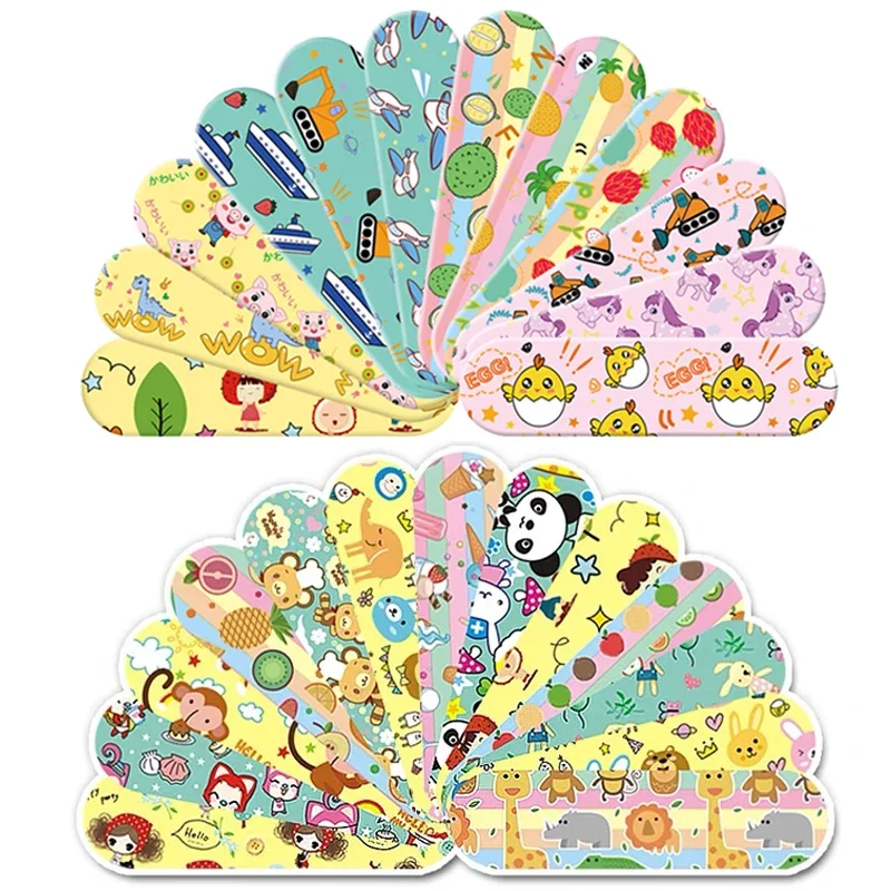 10/100pc Cartoon Animal Pattern Waterproof Hemostasis Kids Band Aid Stickers Adhesive Bandage Wound Strips Plasters for Children
