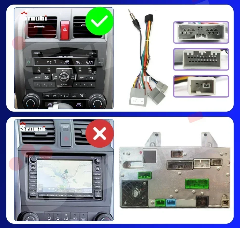 2 Din 8-core Android Auto Radio Drahtlose CarPlay Android Auto Unterstützung Backup Kamera GPS BT WiFi Für Honda CRV CR-V 3 RE 2006-2012 – Detail 1