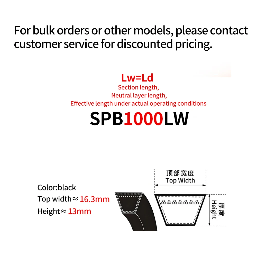 SPB800Lw-SPB2650Lw Ld Dreieck C-Typ V-Transmissionsriemen SPB 1000 1168 1250 1410 1500 1524 2184 2250 2400 2540 2600 2630 Lw Ld – Detail 1