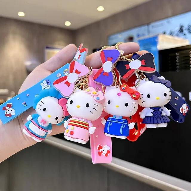 Kawaii Sanrio Anime Hello Kitty Cross-dress Couple Keychain: A Cute Addition to Your Collection