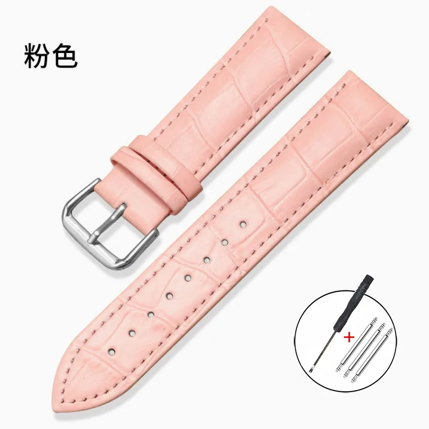 Elegant Genuine Leather Watch Strap: Soft Business Wristband with Pin Buckle