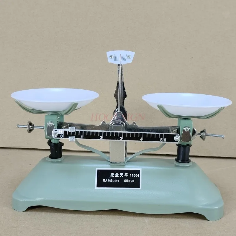 Physics Experimental Equipment Mechanical Tray Balance Scale with Weights 200g/0.2g