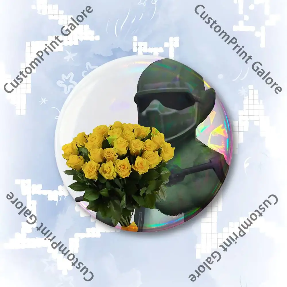 S-Slendytubbies Enamel Pin Tinplate Round Brooch - Cosplay Nijigen Otaku Culture Collectible