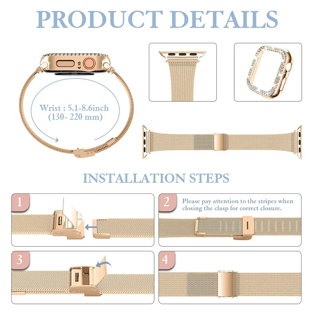 ̾Ƹ ̽  ݼ Ʈ, iWatch  Ʈ 2 η ƿ ,  ġ 9, 8, 7, 45mm, 44mm, 40mm, 41mm, ø 6, 5, 4 