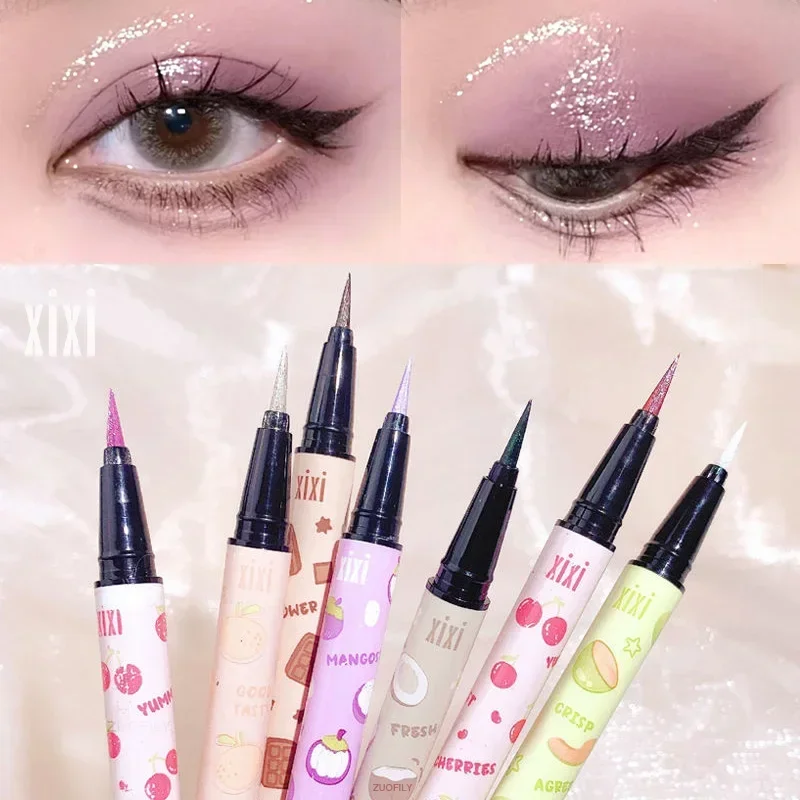 Fruit Diamond Glitter Eyeliner Pencil Eye Makeup Highlighter Waterproof Pearl Rose Liquid Eyeliner Pen