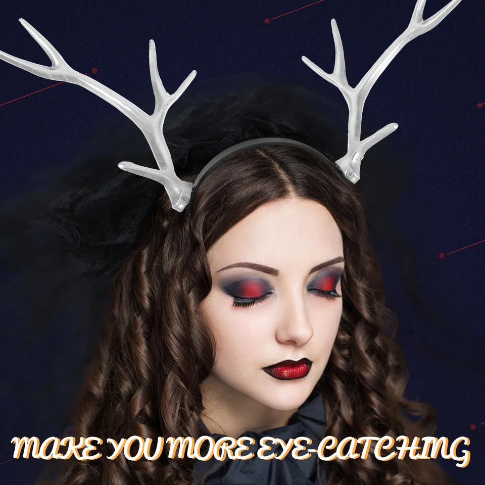 MayHei Kerst Hoofdband Rendier Gewei Haar Hoop, Xmas LED Herten Haarbanden met Bloemen Pine Cone, Festival Party Haar Accessoire voor Vrouwen Meisjes 57g