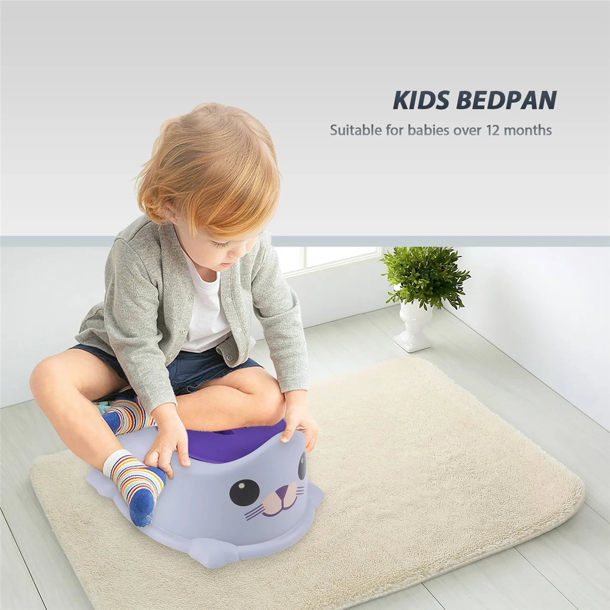 Baby Potty Training Seat with Backrest Portable Pot for Kids Baby Boy Toilet Cute Potty Stool for Boys-Purple baby potty seat