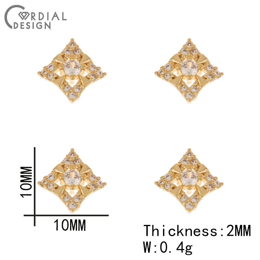 Cordial Design 50Pcs Cubic Zircon/DIY Fingernail Accessories/Genuine Gold Plating/Multi Shapes/Jewelry Findings & Components - cordial
