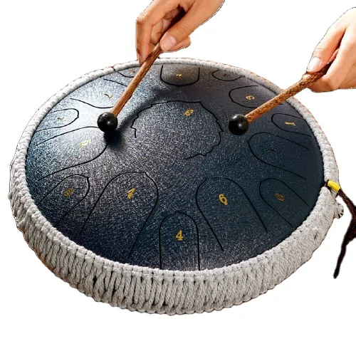 

Wholesale High Quality Steel Tongue Drum 13 Inches 15 Notes Handpan Musical Instrument Percussion for Beginner Kid