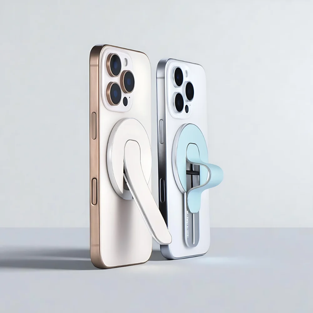 Luxury Magnetic Leather Foldable Phone Grip Stand