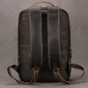 Vintage Men's Crazy Horse Leather Backpack genuine leather Retro Rucksack Large Classic Travel Backpack Big laptop computer bag 2
