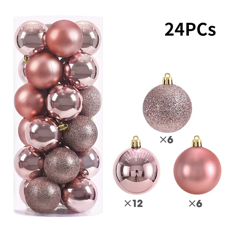 thumbnail image 1 of 24 bolas navideñas para árbol de Navidad, adornos para árbol de Navidad, colgantes para árbol de Navidad, suministros para fiestas navideñas en casa, decoraciones navideñas, 1 of 5