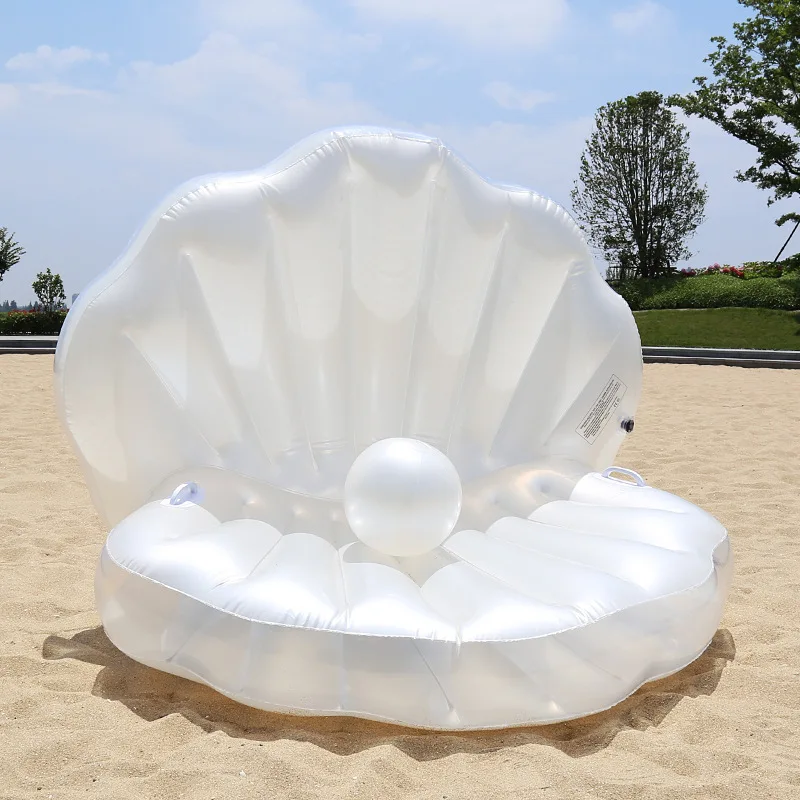 Inflatable Seashell Pool Floats with Pearl Ball, Diversity Pool Floating Chair for Swimming Pool Summer Beach Party for Adults