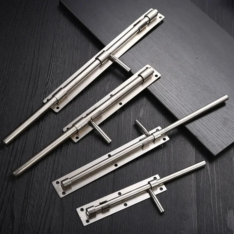 Door Latch Thickened 304 stainless steel floor latch deadbolt lengthened wood latch welded iron door open fitted earth