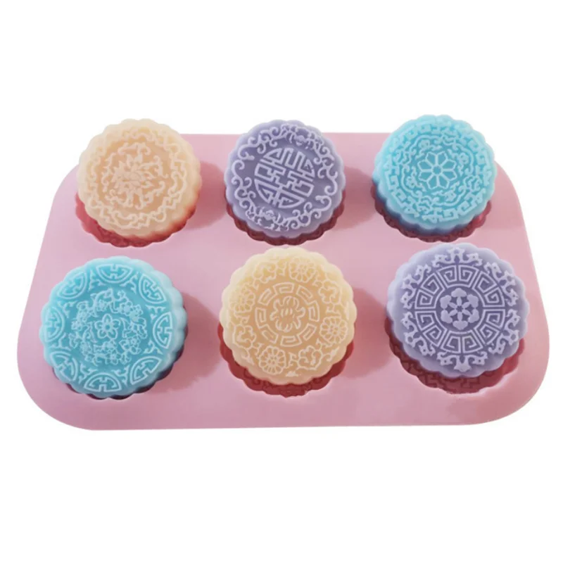 

QIQIPP 6 with retro silicone mold moon cake cake model handmade custom DIY baking handmade soap chocolate biscuit