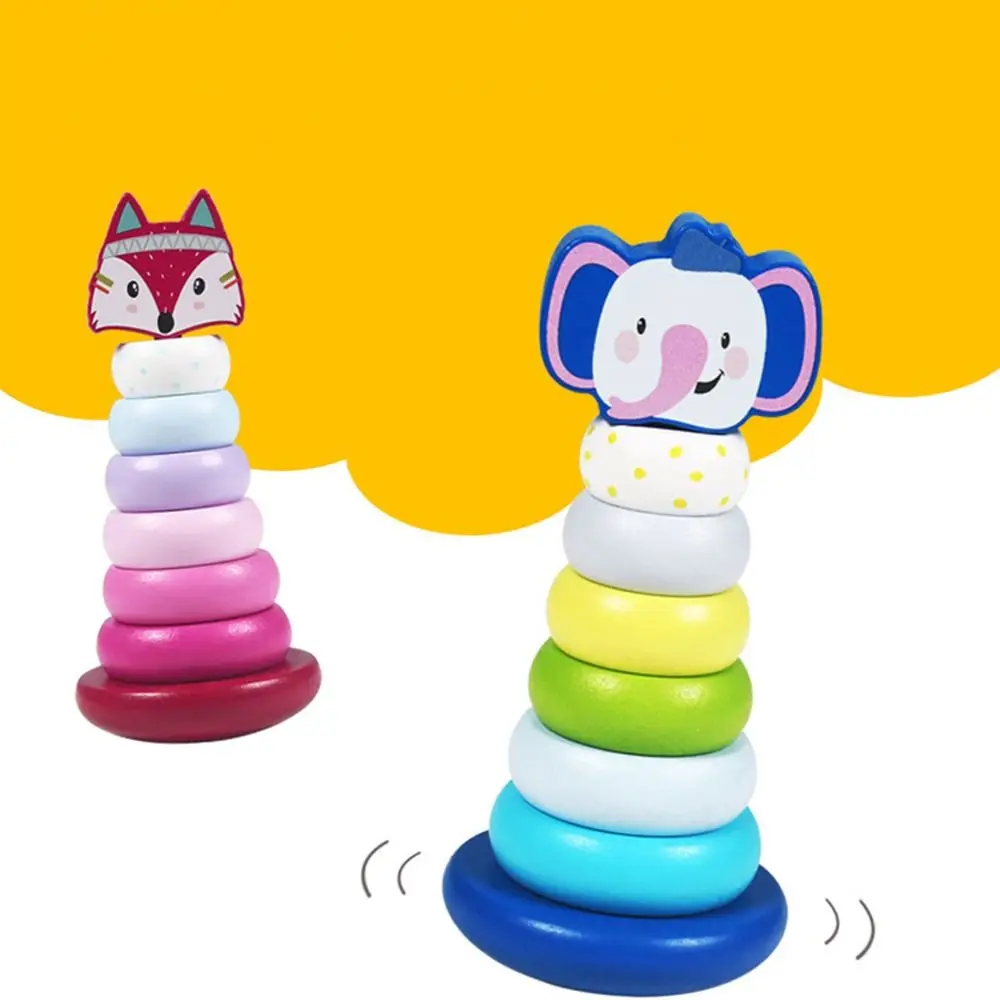 

Toys Color Cognition Kids Gift Elephant Development Game Early Education Toy Rainbow Stacking Ring Tower Kids Montessori Toys