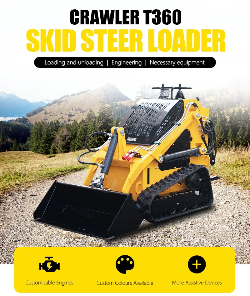 Kostenloser Versand 2025 Neues Design Chinesischer Kompaktlader CE EURO 5 EPA Motor Kompaktlader Dieselrad Crawler Kompaktlader – Detail 2