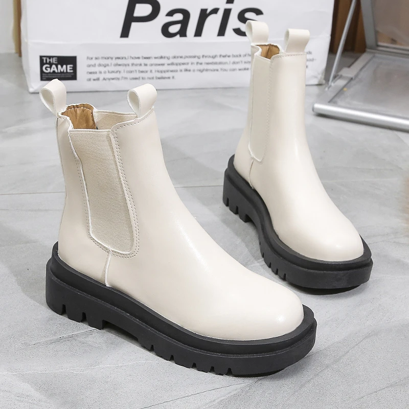 

Fashion Ankle Boots Women's 2022 New Round Toe Boots Luxury Style Platfrom Chelsea Boots Snow Boots Warm Casual Goth Shoes