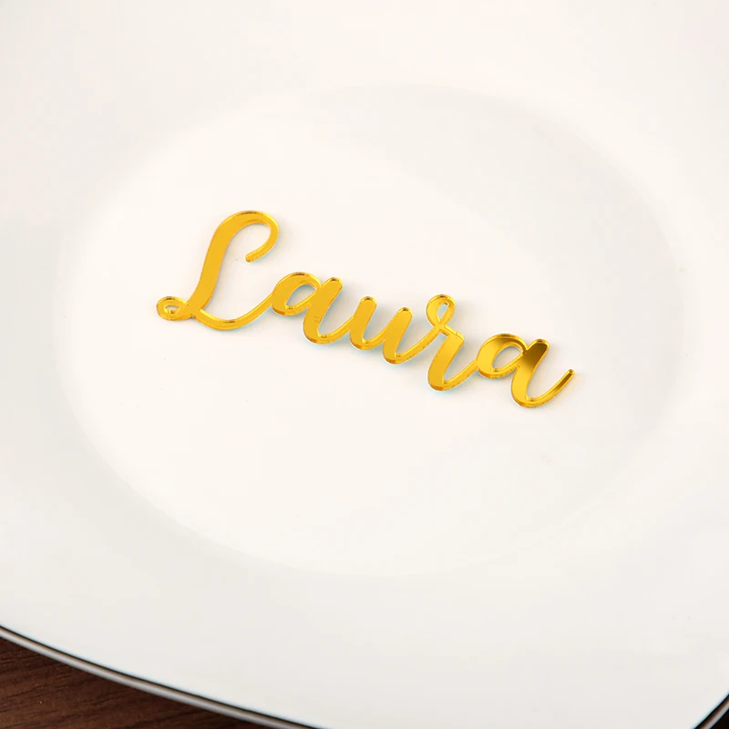 20Pcs Wood Personalized Wedding Name Place Cards Custom Laser Cut Names Place Setting Sign Dinner Party wooden name blocks wooden place cards