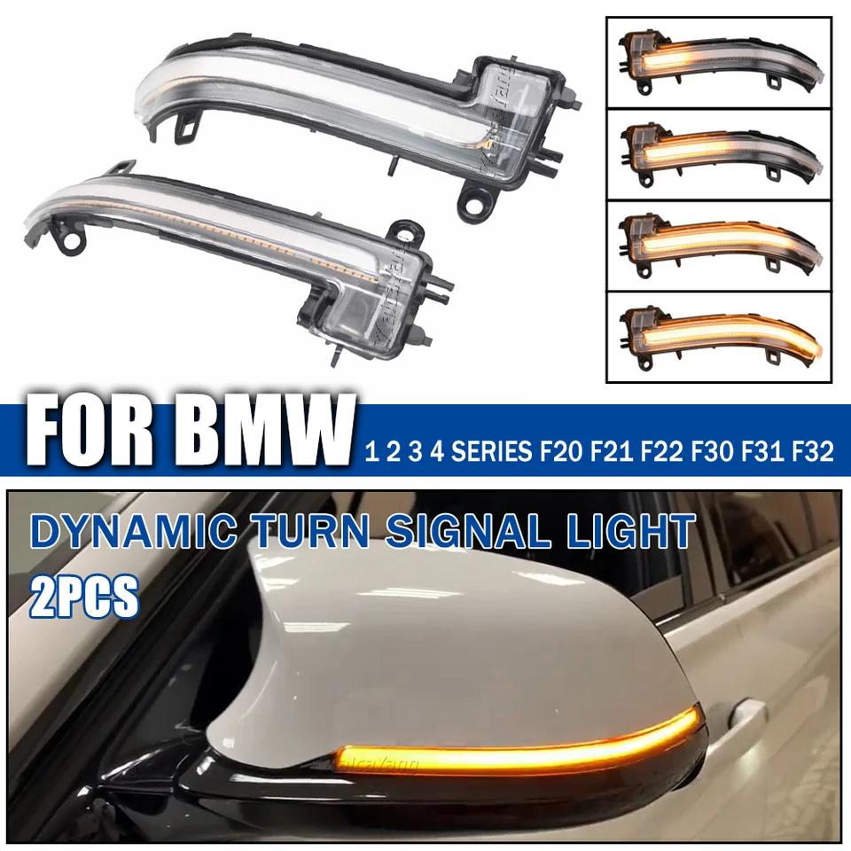 Indicatori Di Direzione Dinamici A LED Per Specchietti BMW – F20, F21, F22, F30, F31, F34, F35, F32, F33, F36, X1 E84 – Lenti Fumé Con 54 LED SMD 2835