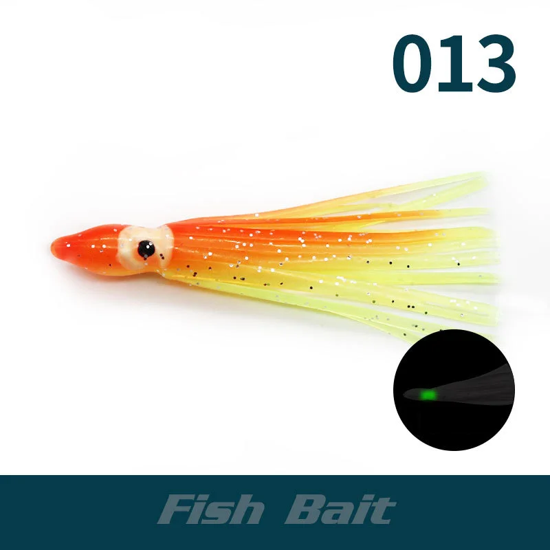 thumbnail image 1 of PRO BEROS - 5 señuelos luminosos suaves con forma de pulpo, de 5 a 12 cm, de silicona, para pesca al curricán, pesca con curricán, pesca con calamar y jigging, 1 of 5
