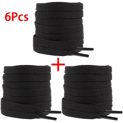 Classic Two - Tone Flat Shoelaces - Durable 8mm Wide - Available in Multiple Pack Sizes - 160cm (Black - 6Pcs)