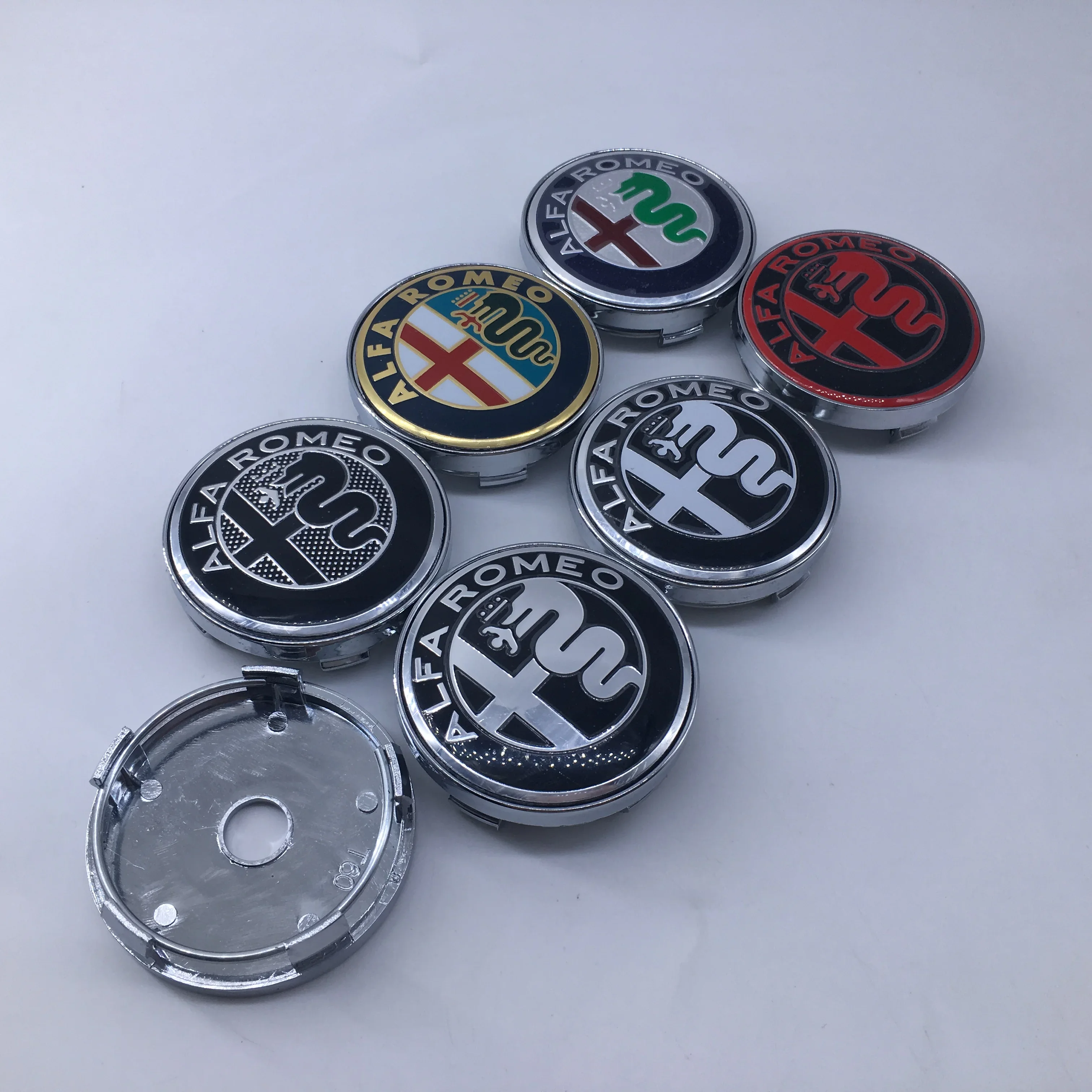 Automotive Hub Cover Decoration Center Cover Protective 4PCS 60mm For Alfa Romeo Giulia Giulietta 159 Mito Spider GTA Wheel Hub Covers Wheel Hub Caps