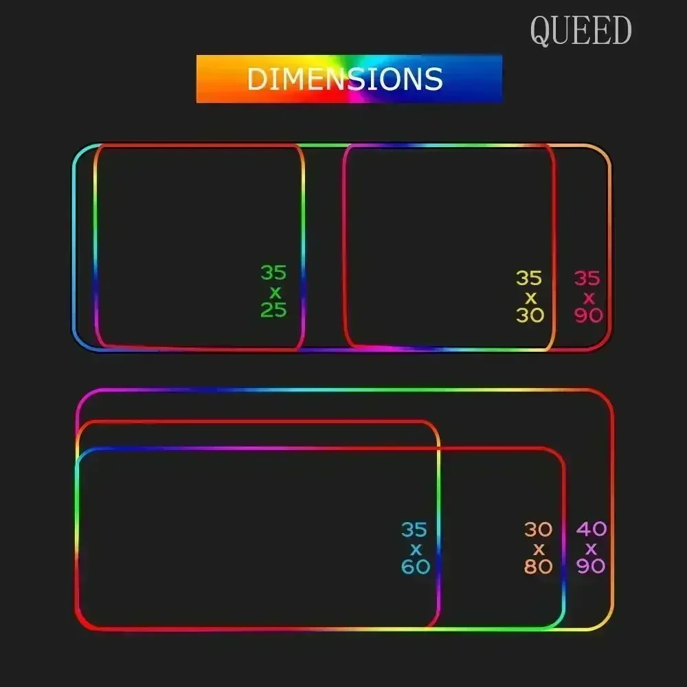 Luminescence RGB Black Large Gaming Mouse Pad - Colorful Desk Mat