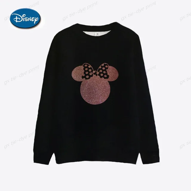 thumbnail image 1 of Sudadera con capucha de Mickey Mouse de Disney, Mickey Minnie, 3D, linda, kawaii, Y2K, para mujer, cuello redondo, manga larga, suéter para mujer, 1 of 5