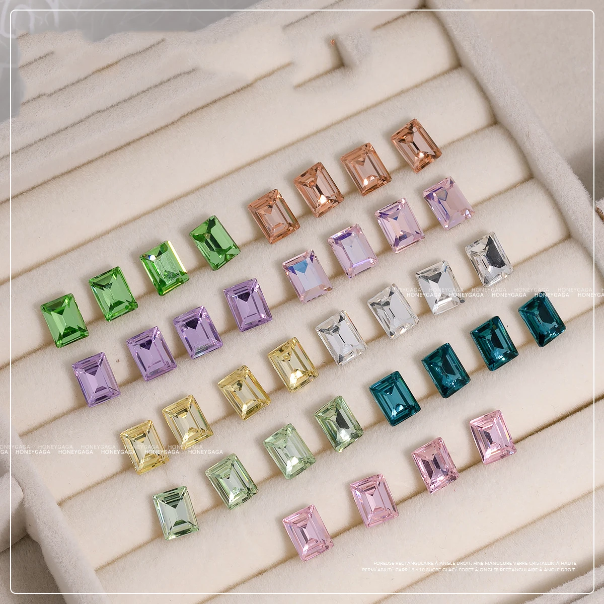 

50pcs Rectangular Nail Crystal 6*8mm Pointed Bottom Rhinestone Glitter Nail Jewelry Accessories Wholesale Crystal Gems Supplies