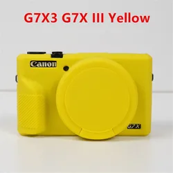 Soft Silicone Camera Skin Cover with Lens Protector - Durable Rubber Case Bag (G7X3 G7XIII Yellow)