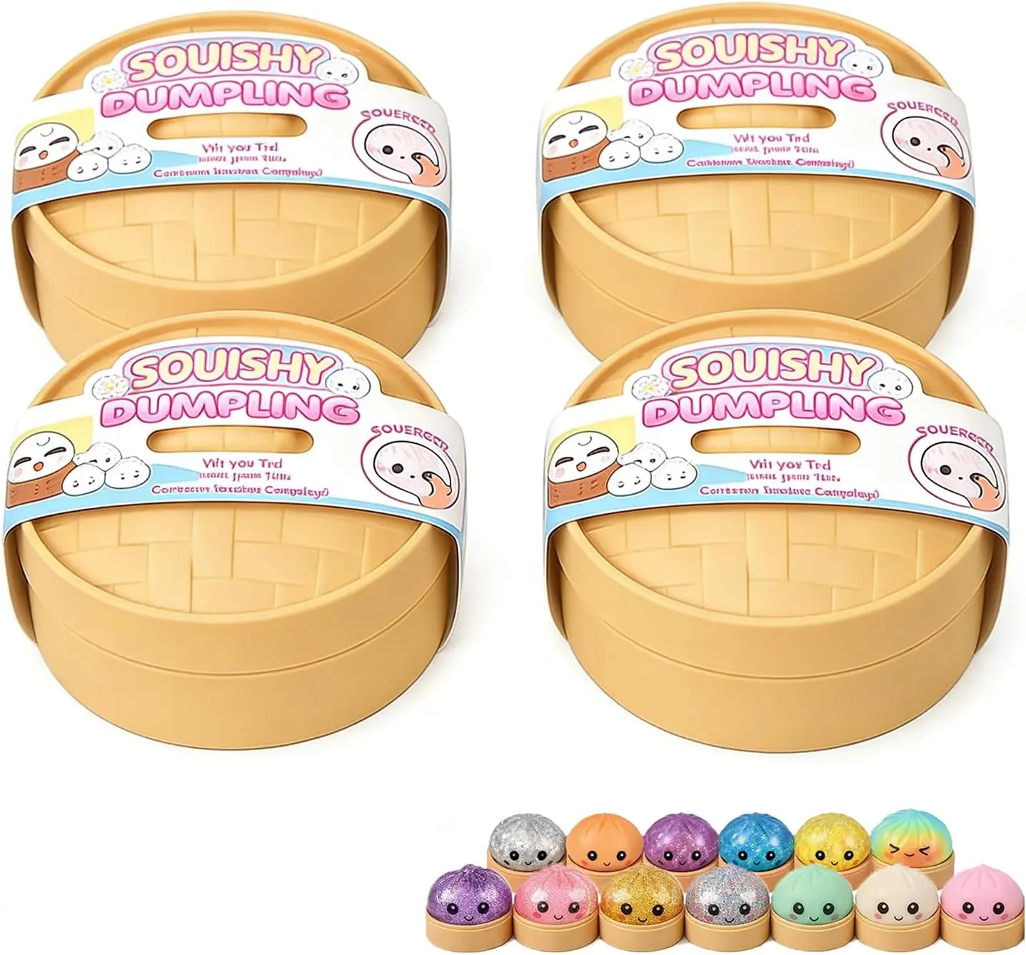 Giant Dumpling Mystery Box: Random Color Glitter Squishy Toy, Maltose Texture Slow Rising Stress Ball, Aesthetic Desk Toys 1