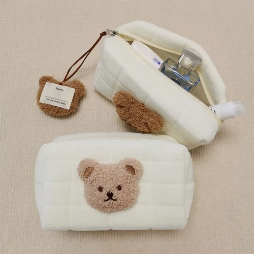 만화 곰 아기 화장품 정리 케이스, 여성 동전 지갑 보관 파우치, 휴대용 여행, 화장품 메이크업 가방 3