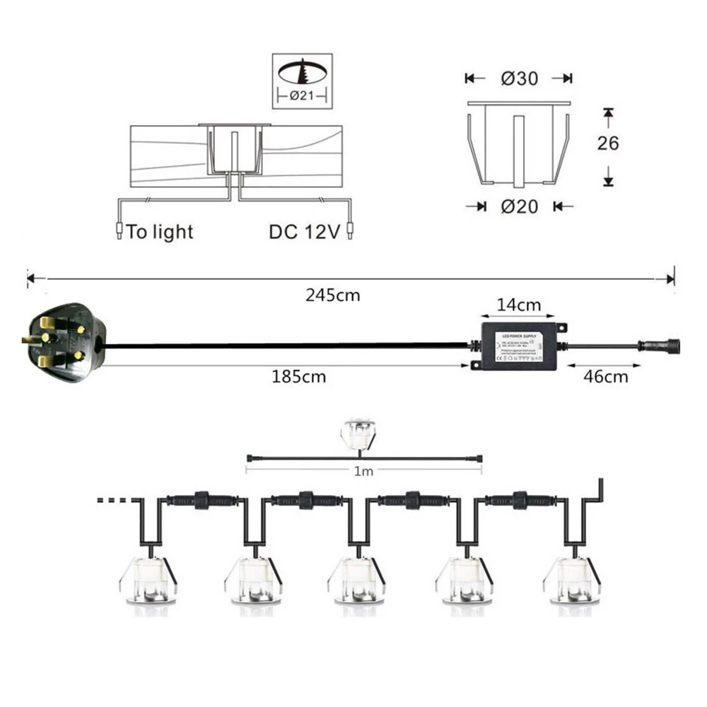 Spot lumineux LED imperméable conforme à la norme IP67, avec télécommande, éclairage d'extérieur, idéal pour un jardin, une cour ou des escaliers, RVB, 12V, 6/10 unités