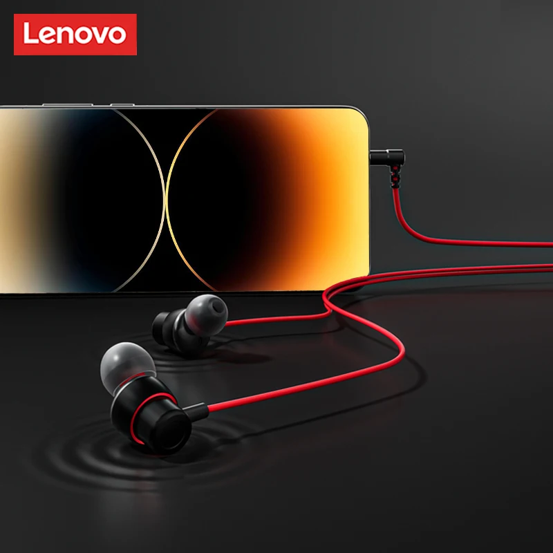 Original Lenovo TW15 New In-Line Control Gaming Wired Headset Soft Ear Cap High Quality Music Sports In-Ear Headset 6